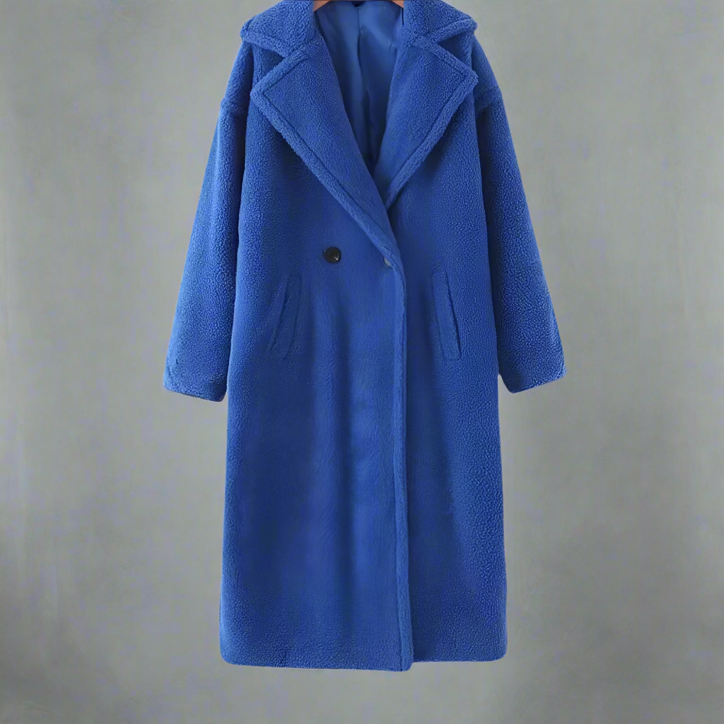 Drune | Langer Übergroß Schnitt Weiches Teddy Fleece Reverskragen Warm Und Bequem