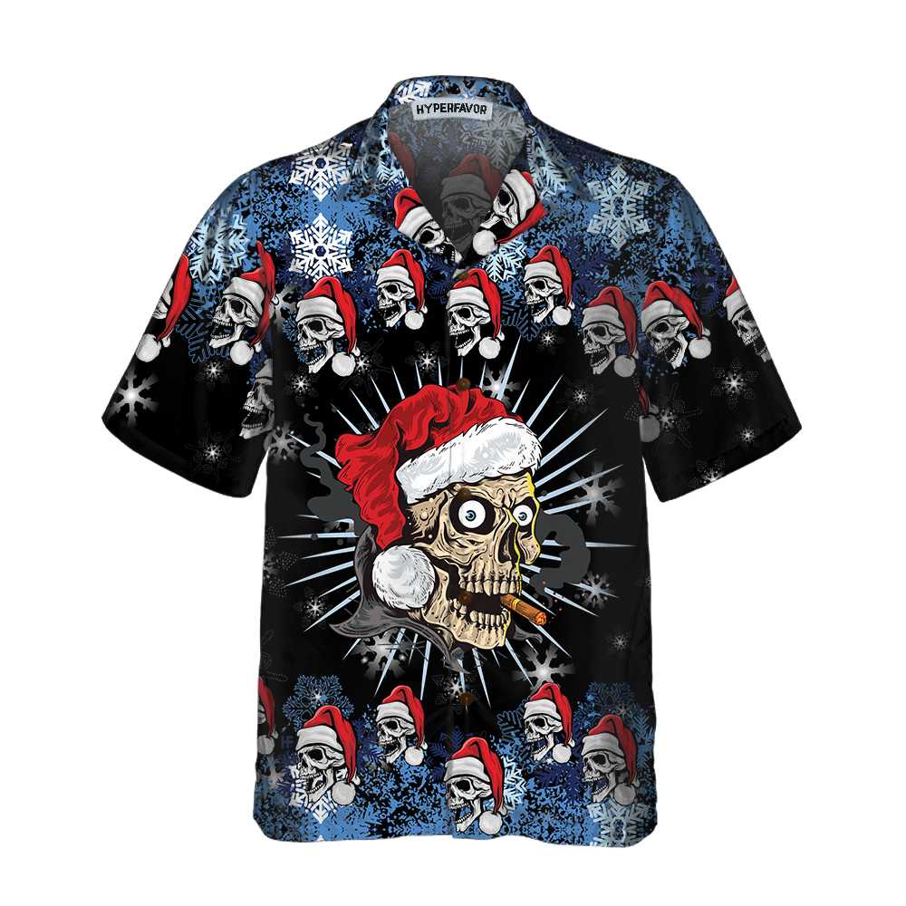 Drune | Skull Naughty Face Weihnachten Edition Hawaiian Shirt, Weihnachten Skull Shirt, Einzigartiges Geschenk Für Weihnachten