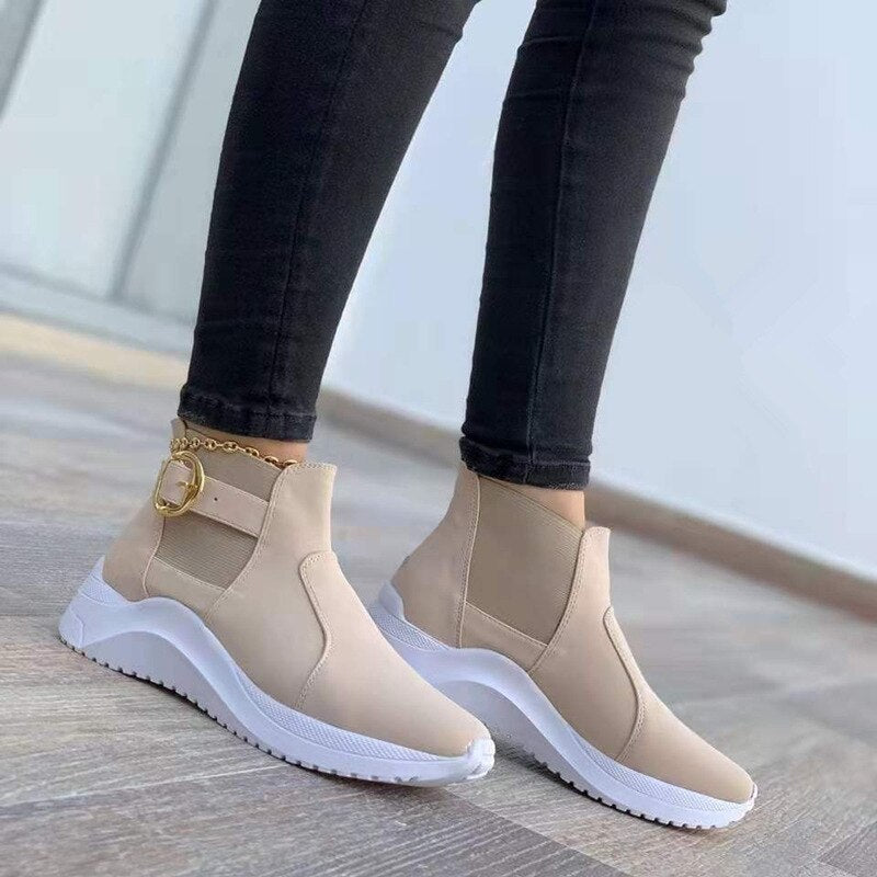 Drune | Elegante Plateau-Stiefeletten für Frauen – Trendy & Vielseitiger Stil