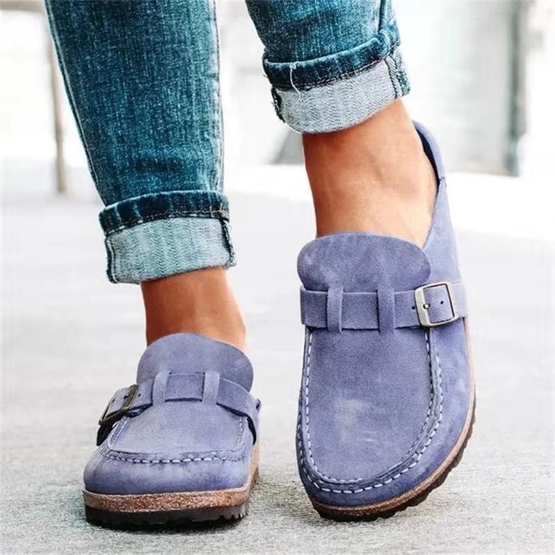 Drune | Schuhe Flache Open Back Wildleder Sommer Schuhe für Frauen