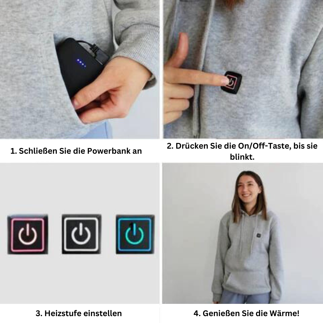 Drune | Beheizter Unisex-Kapuzenpullover in Schwarz