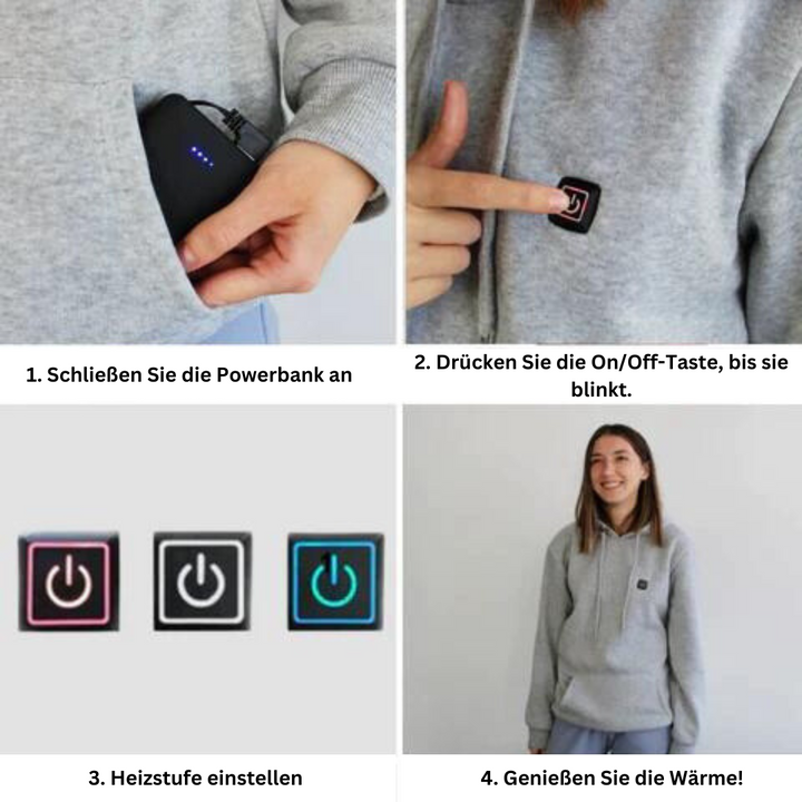 Drune | Beheizter Unisex-Kapuzenpullover in Schwarz