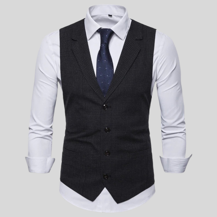 Drune | Weste Klassisches Karomuster Slim Fit Formal Und Smart Lässig