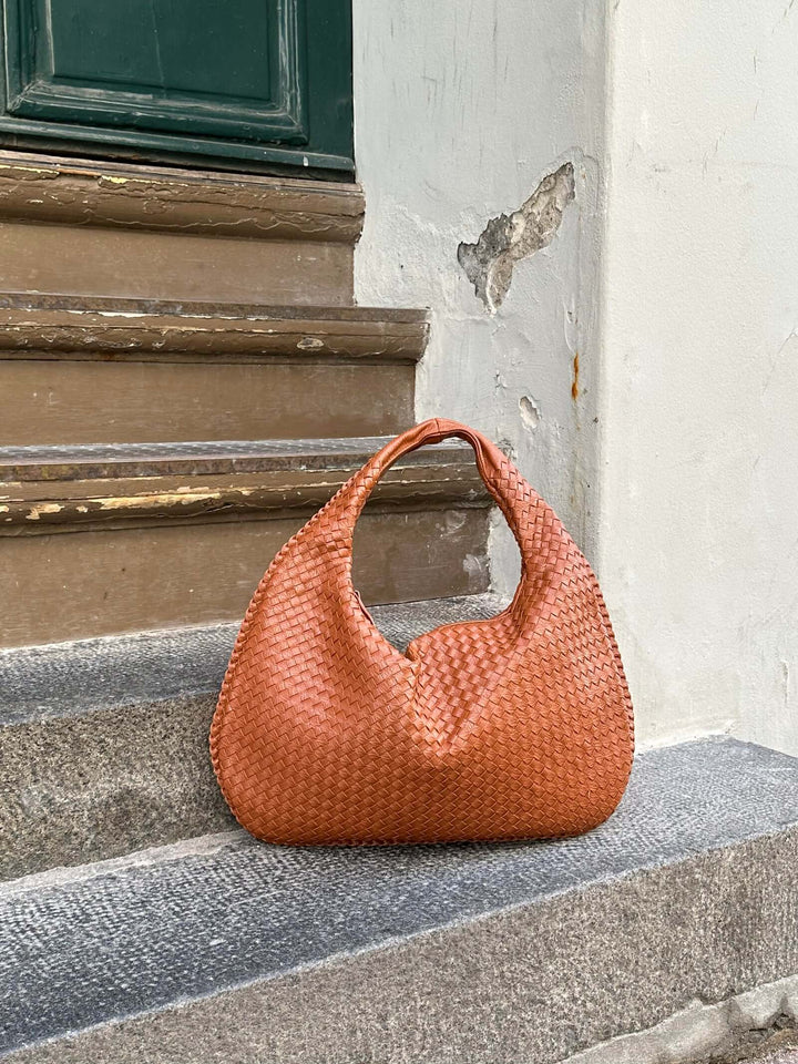 Drune - Vintage Umhängetasche damen | Geflochtene Handtasche mit Reißverschluss im Sale