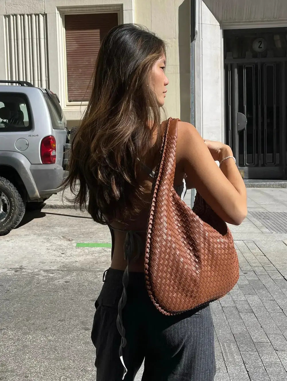 Drune | Große Geflochtene Hobo Tasche