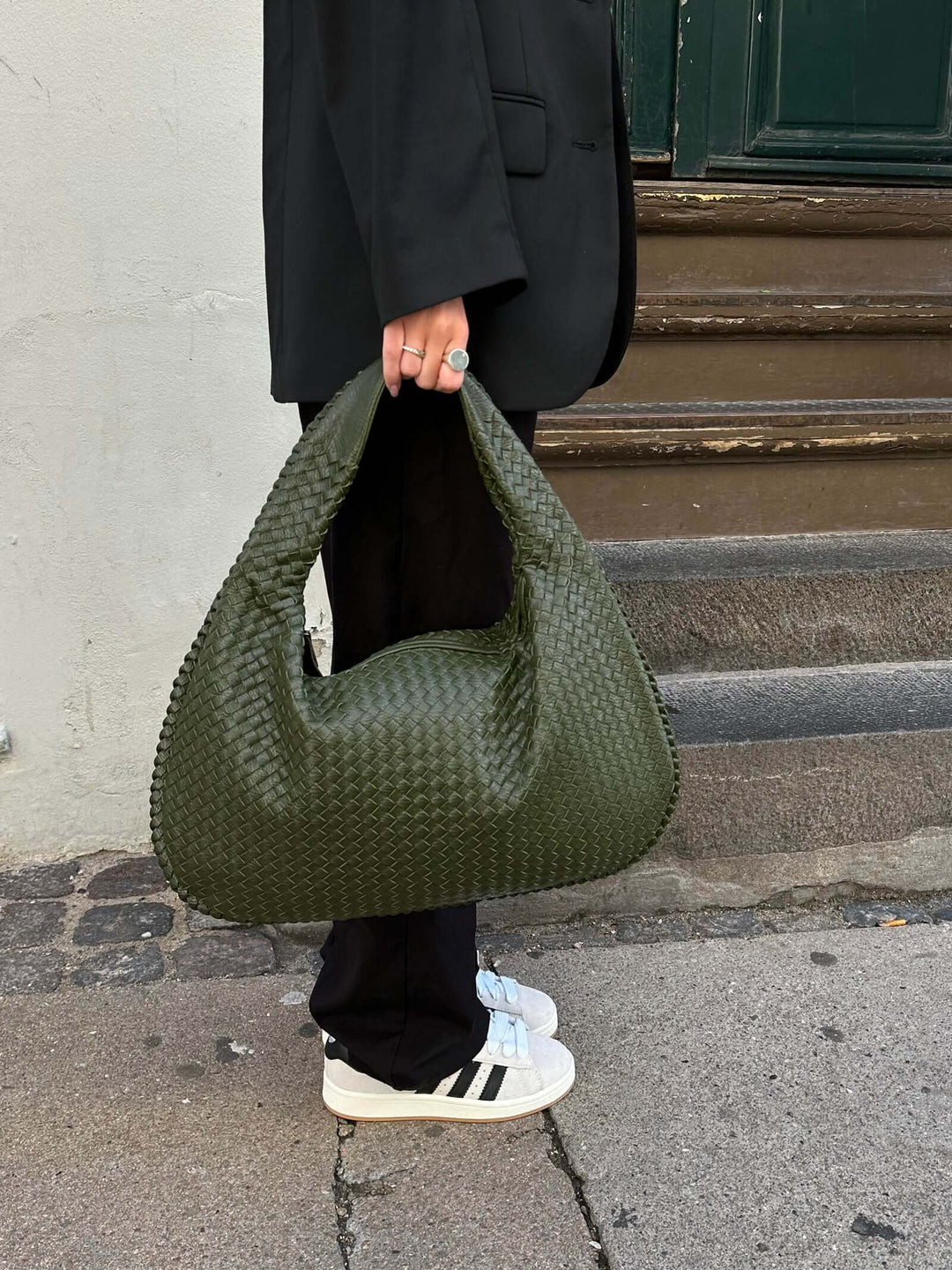 Drune - Vintage Umhängetasche damen | Geflochtene Handtasche mit Reißverschluss im Sale