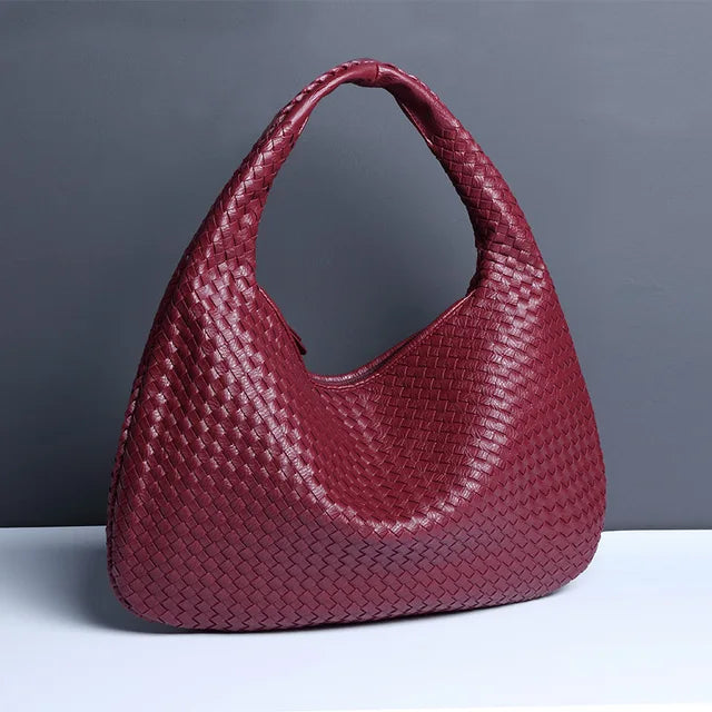 Drune - Vintage Umhängetasche damen | Geflochtene Handtasche mit Reißverschluss im Sale