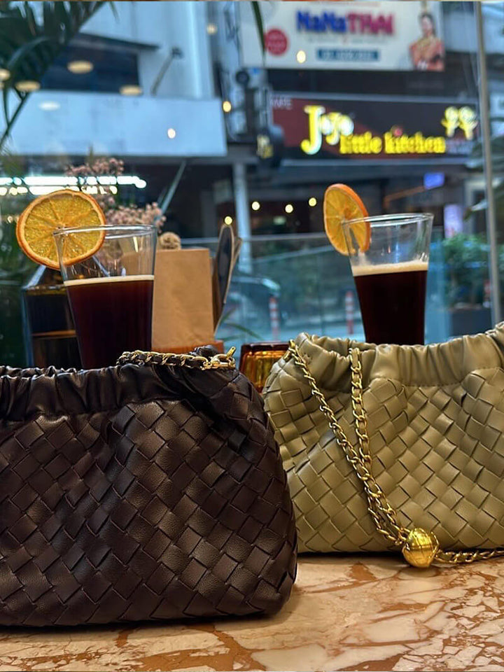 Drune | Luxuriöse Damen Tasche Mit Goldener Kette