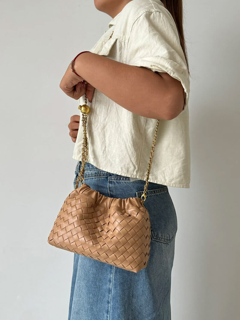 Drune | Luxuriöse Damen Tasche Mit Goldener Kette