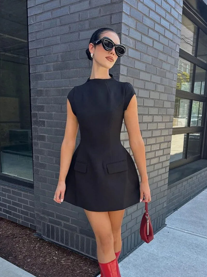 Drune | Kleid - Elegant Schwarz - Perfekt für Romantische Abende