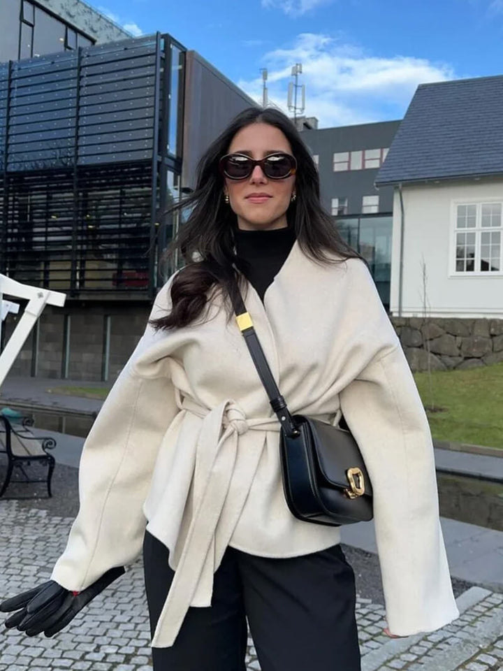 Drune | Kimono Jacke Eleganter Cardigan mit Bindegürtel