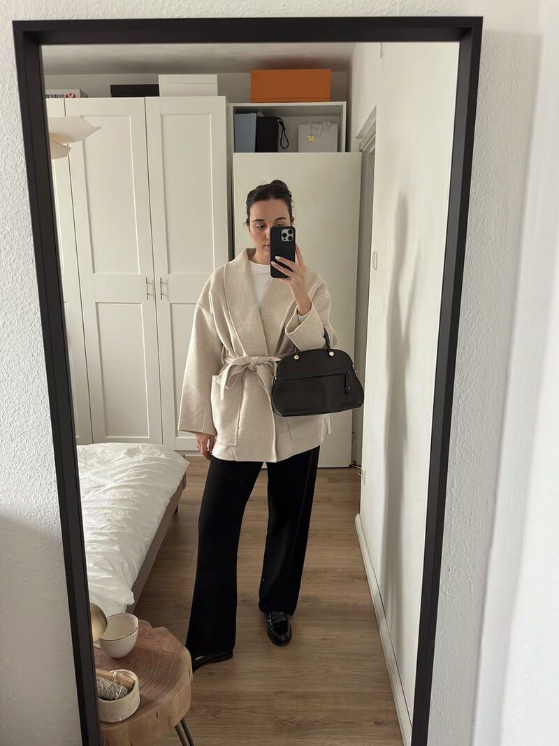 Drune | Kimono Jacke Eleganter Cardigan mit Bindegürtel