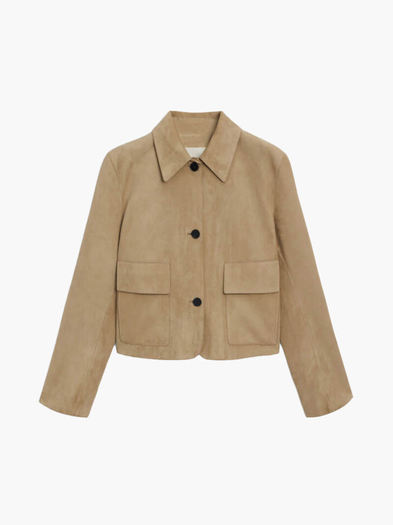 Drune | Wildlederjacke Klassische Kurzjacke mit Taschen