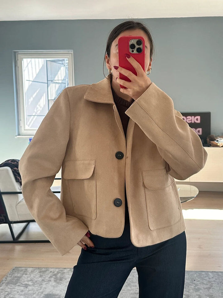 Drune | Wildlederjacke Klassische Kurzjacke mit Taschen