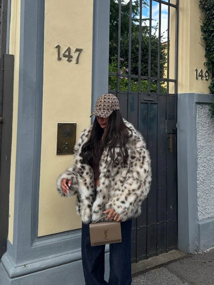 Drune | Leopardenmuster Pelzjacke