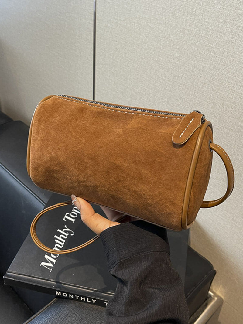 Drune | Weiche Braune Wildleder Tasche
