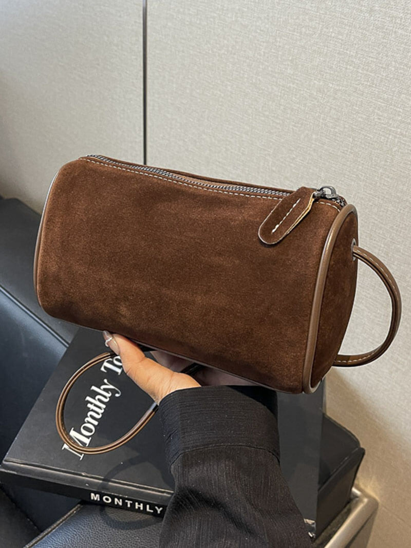 Drune | Weiche Braune Wildleder Tasche