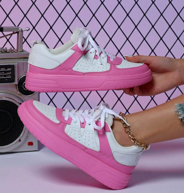Drune | Pastellfarbene Colorblock-Sneaker mit Chunky-Sohle für Frauen
