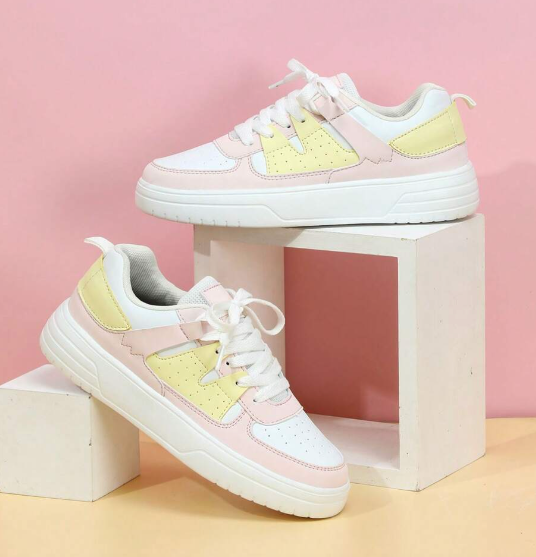 Drune | Pastellfarbene Colorblock-Sneaker mit Chunky-Sohle für Frauen