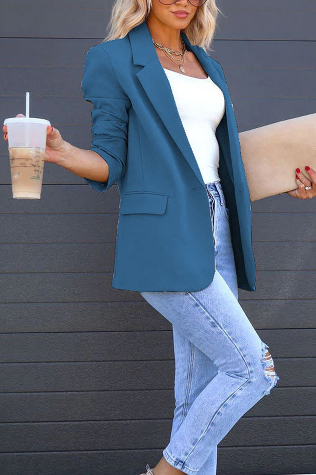 Drune | mittellanger Blazer mit Revers
