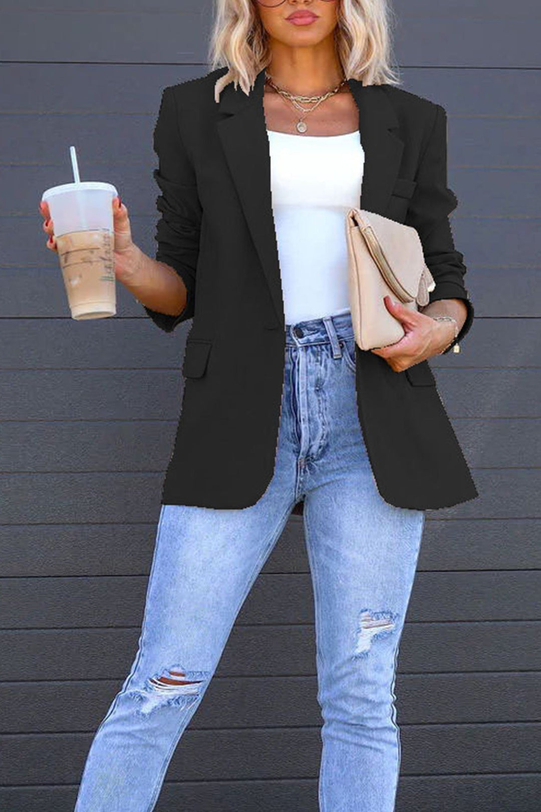 Drune | mittellanger Blazer mit Revers