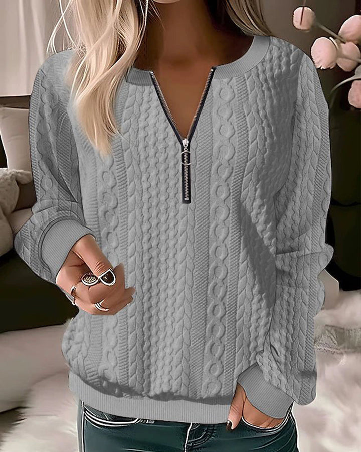 Drune | Schlichter Pullover mit Reißverschluss