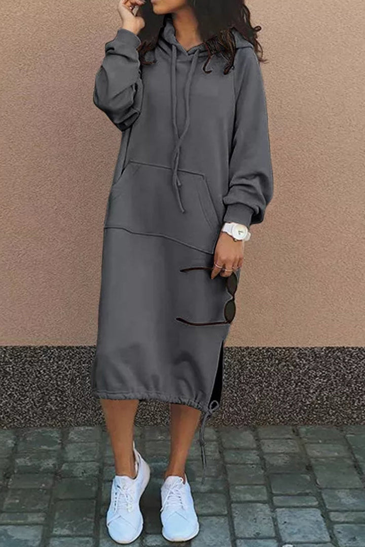 Drune | Kapuzenpullover Kleid Knielang