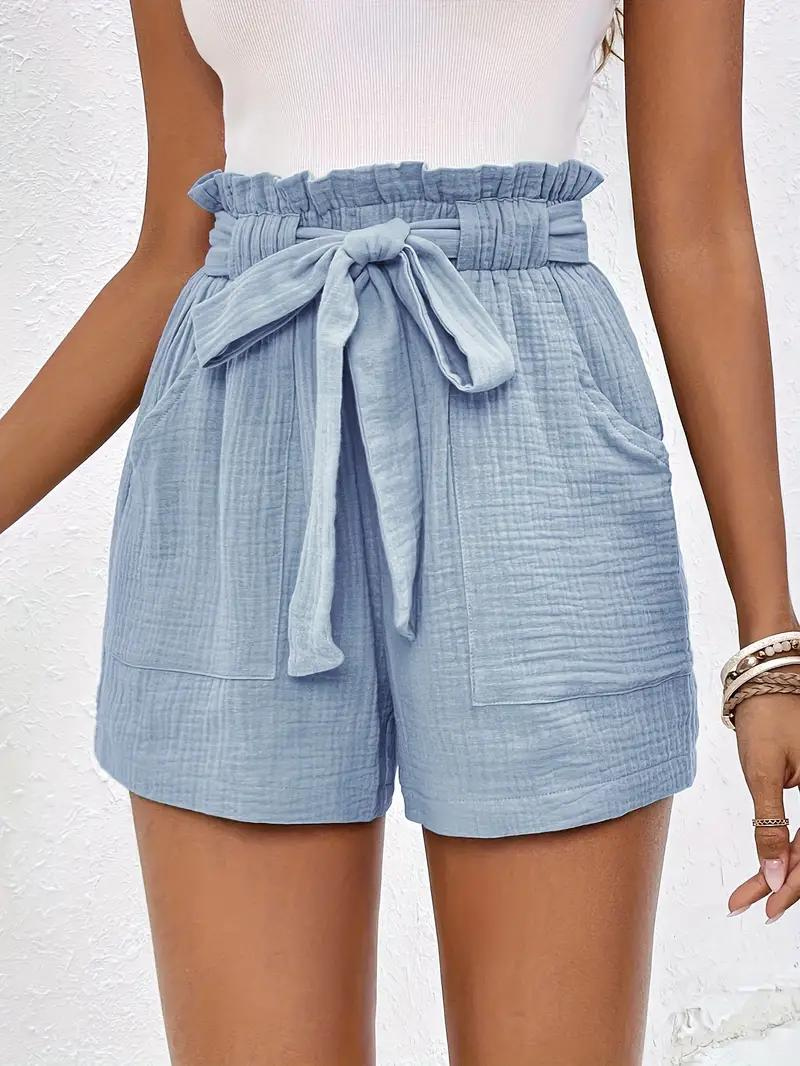 Drune | Shorts mit Gürtel lockere Passform Shorts mit hoher Taille Mini Shorts
