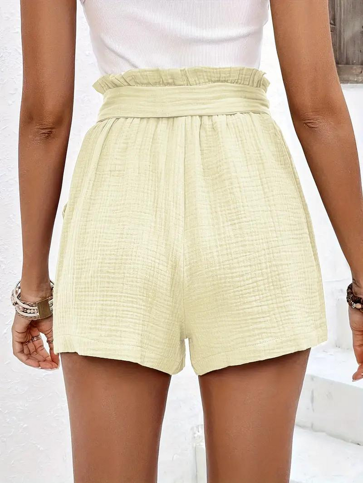 Drune | Shorts mit Gürtel lockere Passform Shorts mit hoher Taille Mini Shorts