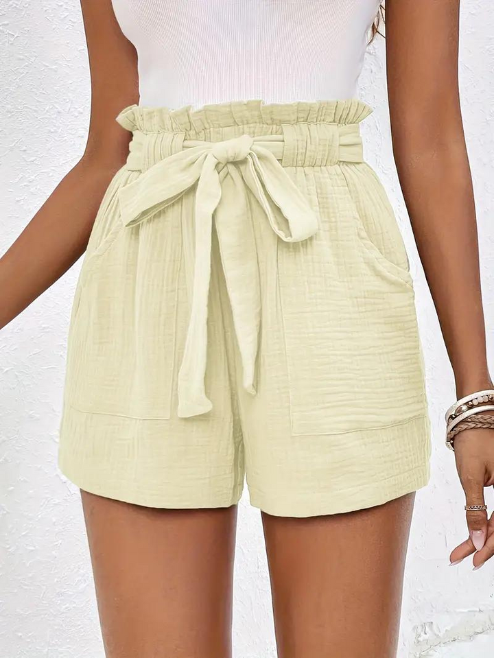 Drune | Shorts mit Gürtel lockere Passform Shorts mit hoher Taille Mini Shorts