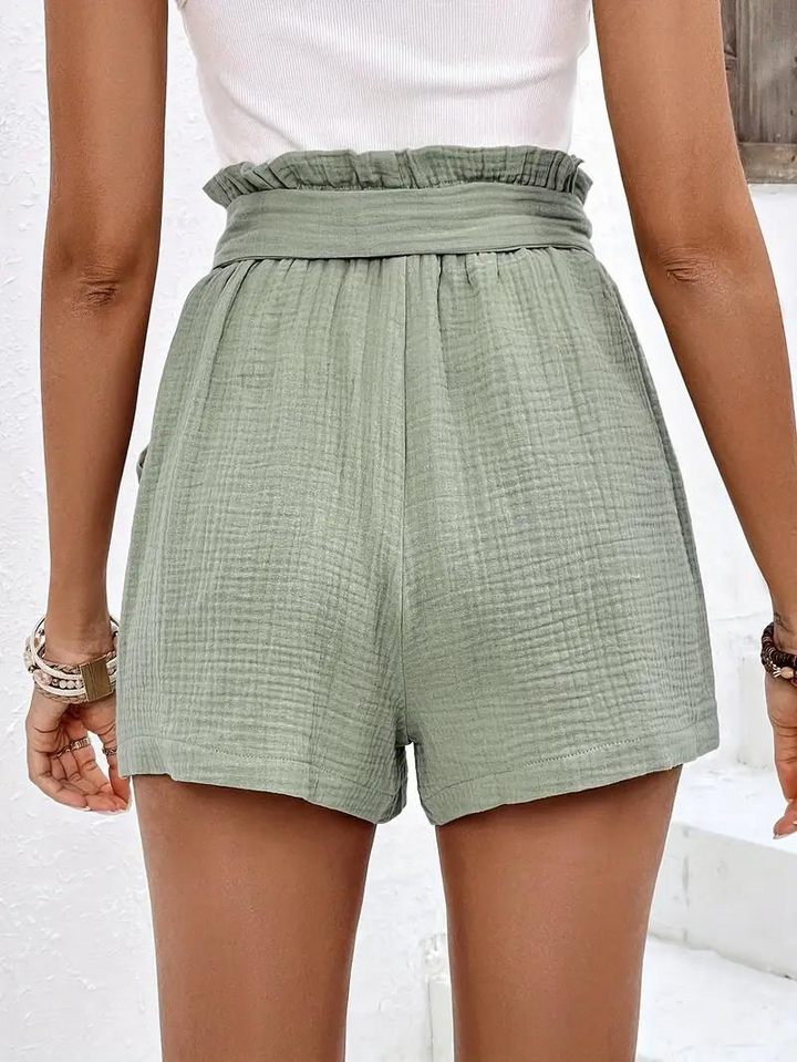 Drune | Shorts mit Gürtel lockere Passform Shorts mit hoher Taille Mini Shorts