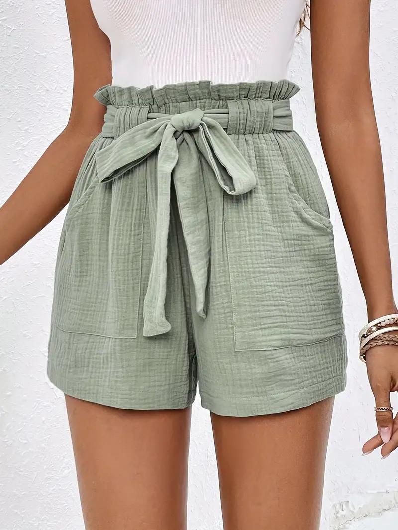Drune | Shorts mit Gürtel lockere Passform Shorts mit hoher Taille Mini Shorts