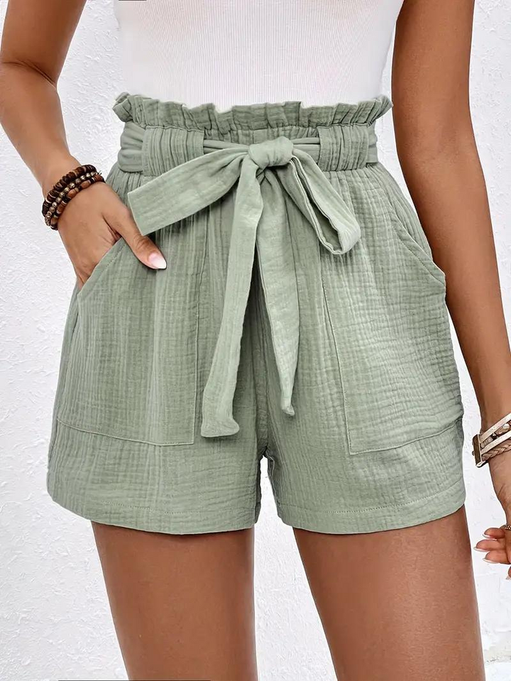 Drune | Shorts mit Gürtel lockere Passform Shorts mit hoher Taille Mini Shorts