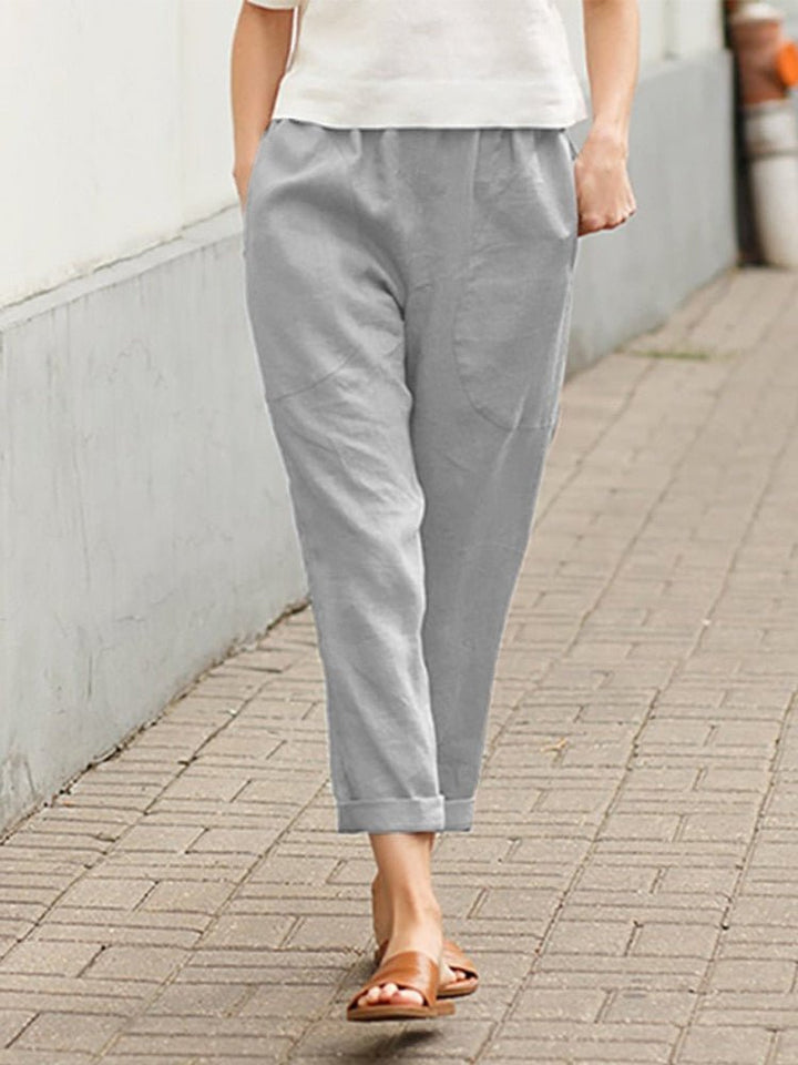 Drune | Loose Fit Taschen Leinenhosen Damenbekleidung