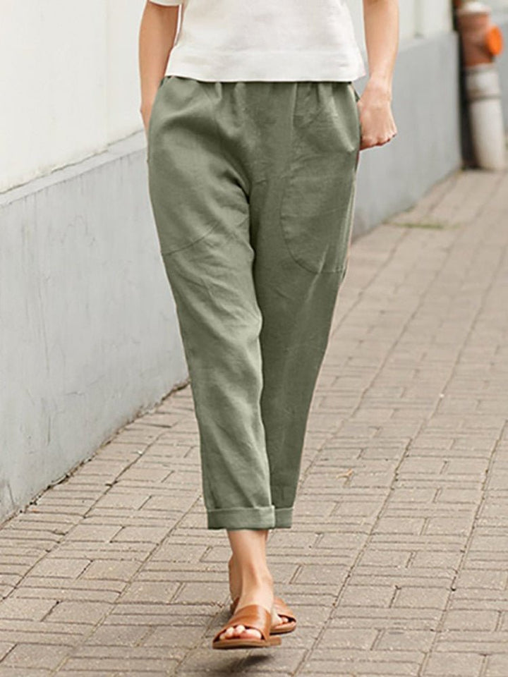 Drune | Loose Fit Taschen Leinenhosen Damenbekleidung