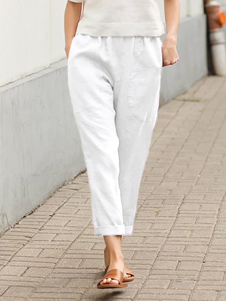 Drune | Loose Fit Taschen Leinenhosen Damenbekleidung