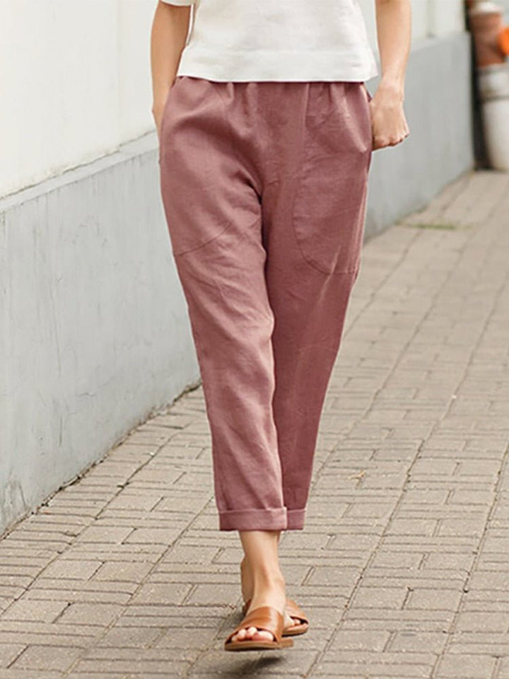 Drune | Loose Fit Taschen Leinenhosen Damenbekleidung