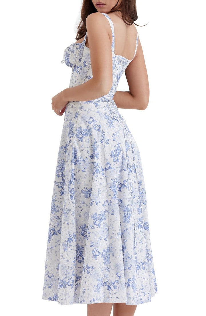 Drune | Ärmellos Rückenkrawatte Midikleid Sonnenkleid