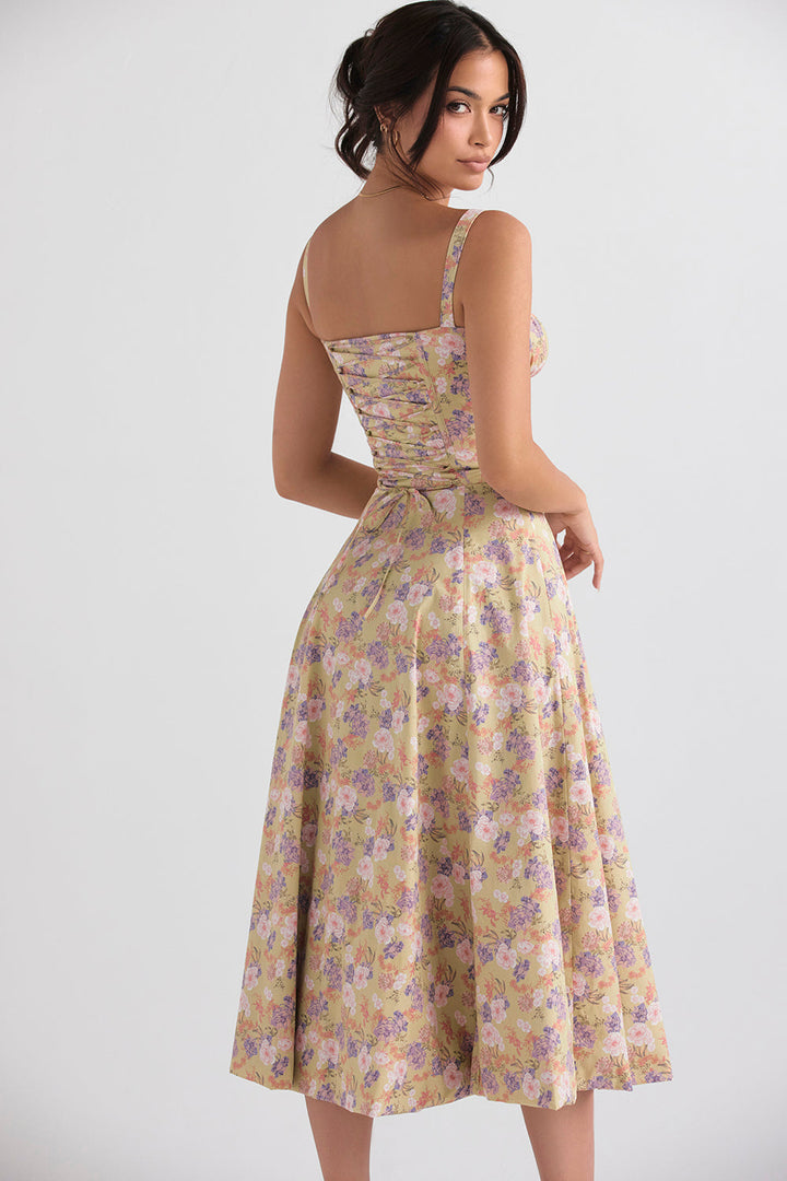 Drune | Ärmellos Rückenkrawatte Midikleid Sonnenkleid