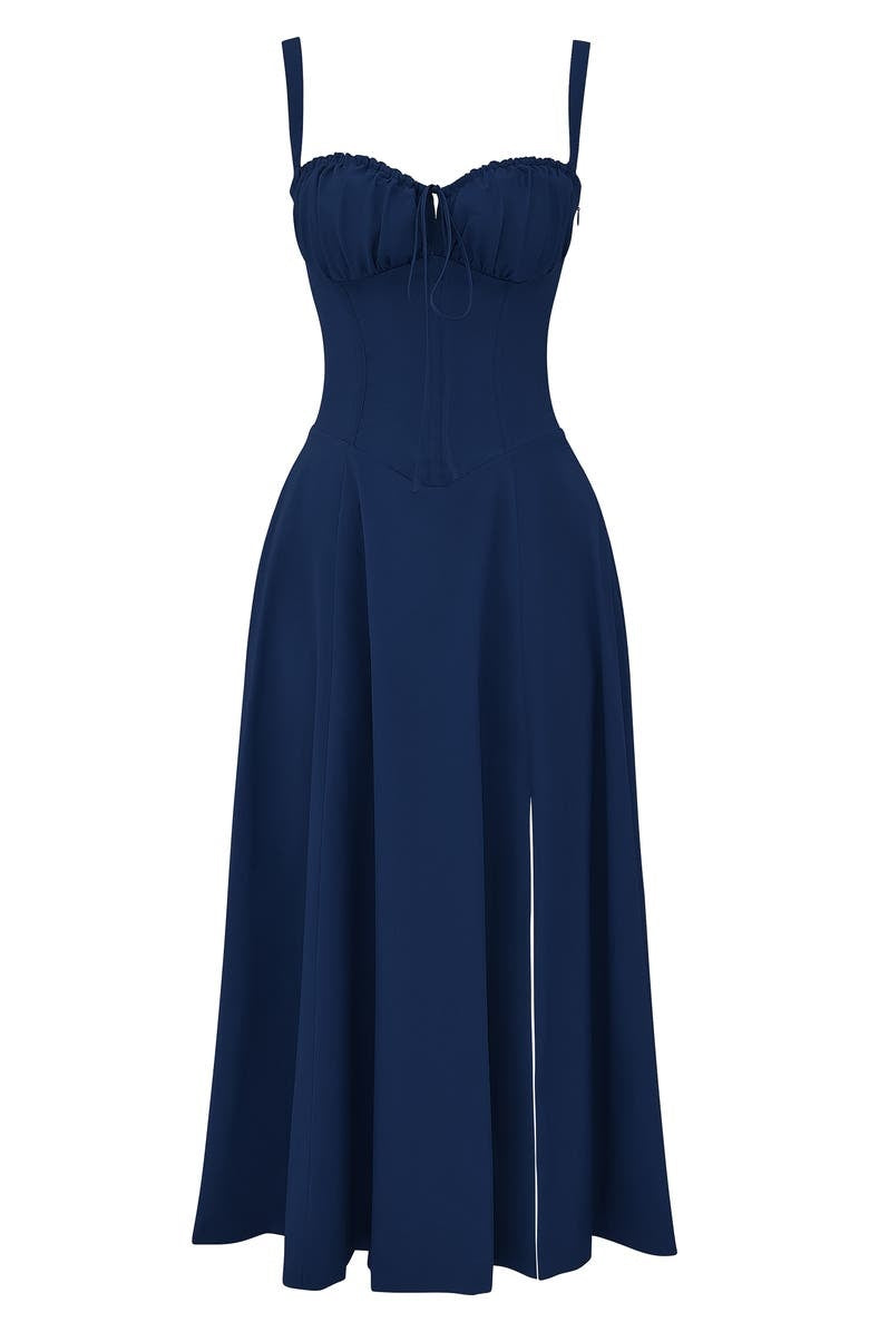 Drune | Ärmellos Rückenkrawatte Midikleid Sonnenkleid