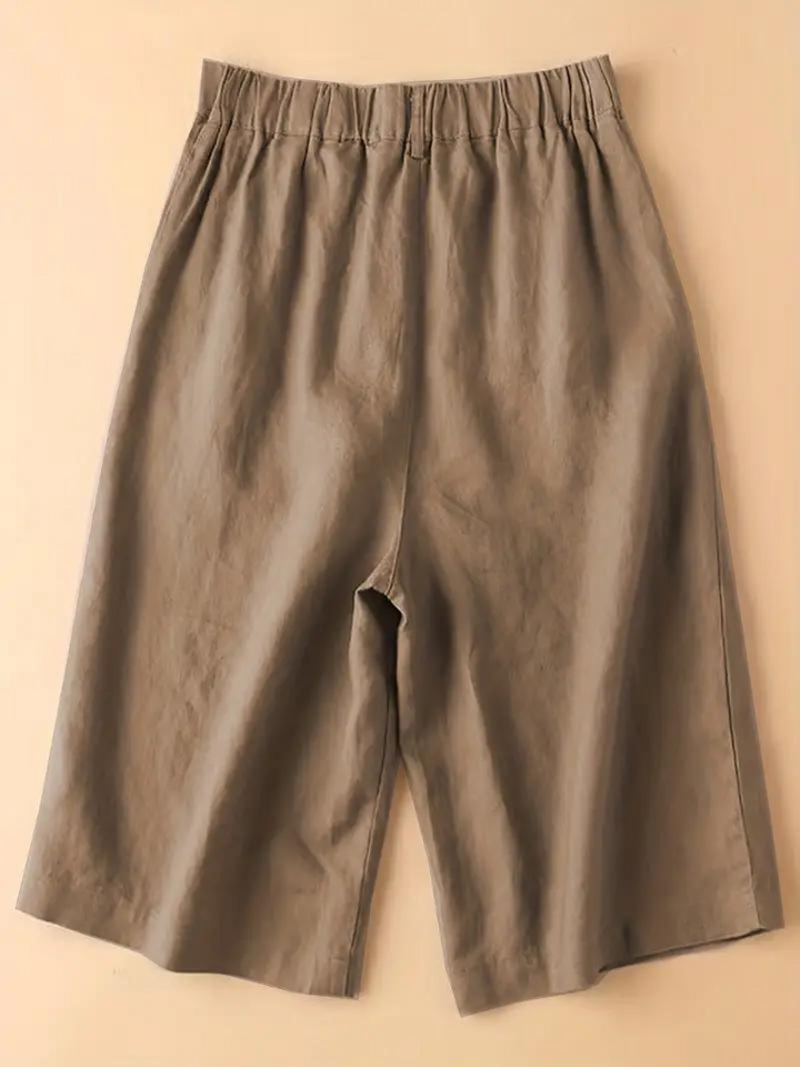 Drune | Sommershorts, elastische Taille, lockere Passform, Shorts mit hoher Taille, Damenbekleidung