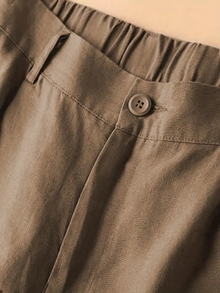 Drune | Sommershorts, elastische Taille, lockere Passform, Shorts mit hoher Taille, Damenbekleidung