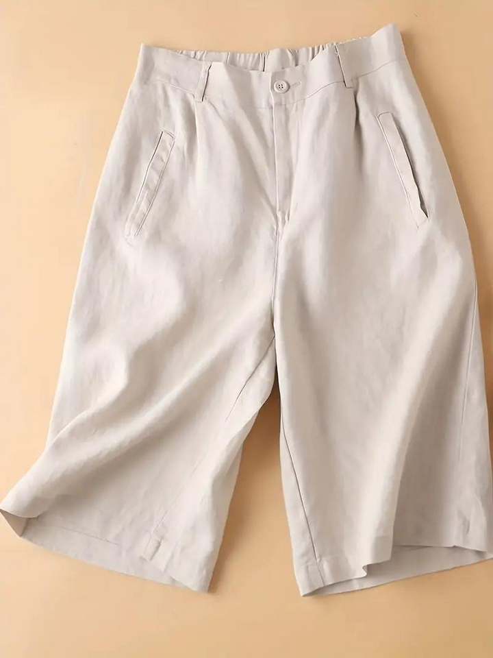 Drune | Sommershorts, elastische Taille, lockere Passform, Shorts mit hoher Taille, Damenbekleidung