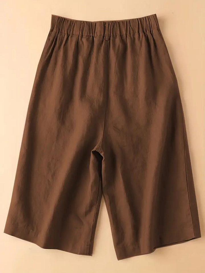Drune | Sommershorts, elastische Taille, lockere Passform, Shorts mit hoher Taille, Damenbekleidung