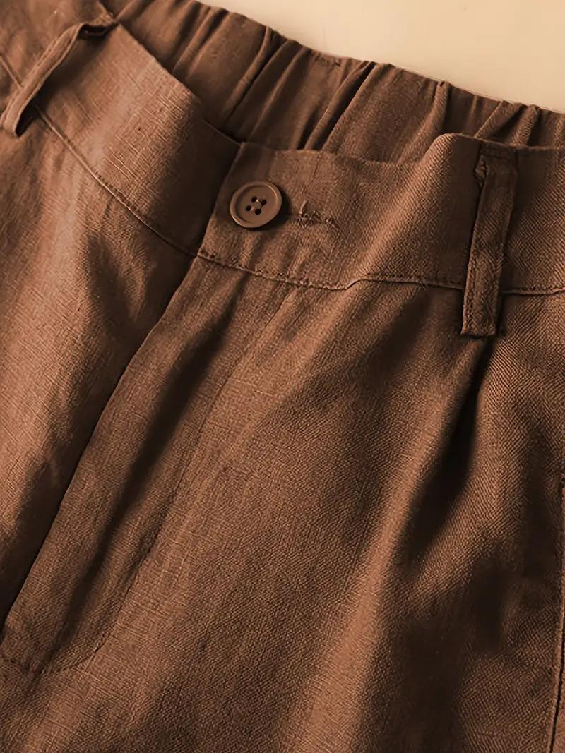 Drune | Sommershorts, elastische Taille, lockere Passform, Shorts mit hoher Taille, Damenbekleidung