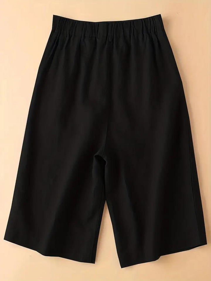Drune | Sommershorts, elastische Taille, lockere Passform, Shorts mit hoher Taille, Damenbekleidung