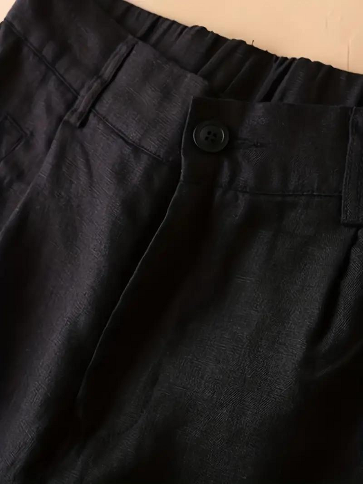 Drune | Sommershorts, elastische Taille, lockere Passform, Shorts mit hoher Taille, Damenbekleidung