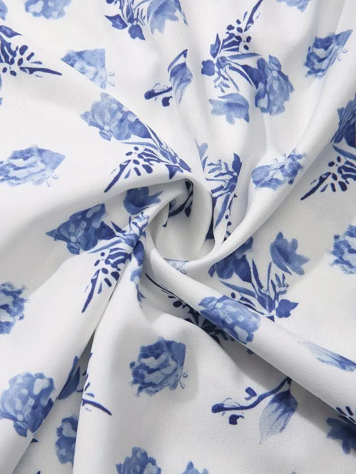 Drune | Blumendruck Puffärmel Sommerkleid Maxikleid