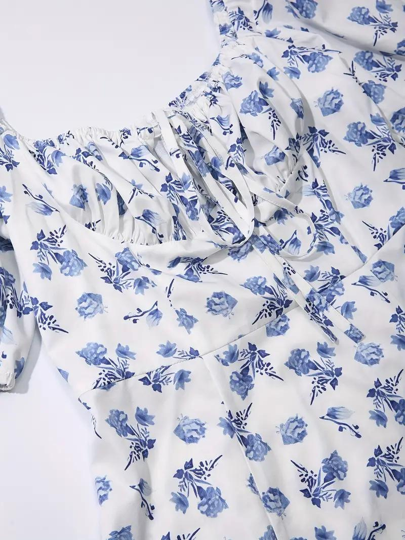Drune | Blumendruck Puffärmel Sommerkleid Maxikleid