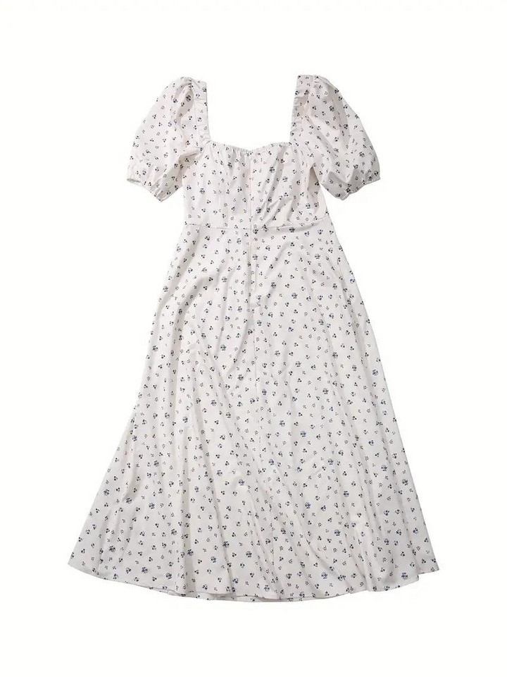 Drune | Blumendruck Puffärmel Sommerkleid Maxikleid